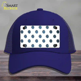 Light Blue White Dots Oil Rubbed Novelty License Plate Hat Mesh / Royal Blue