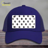 Black White Dots Oil Rubbed Novelty License Plate Hat Mesh / Royal Blue