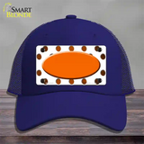 Orange White Dots Oval Oil Rubbed Novelty License Plate Hat Mesh / Royal Blue