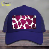 Pink White Giraffe Oil Rubbed Novelty License Plate Hat Mesh / Royal Blue