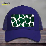 Green White Giraffe Oil Rubbed Novelty License Plate Hat Mesh / Royal Blue