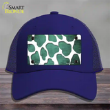 Mint White Giraffe Oil Rubbed Novelty License Plate Hat Mesh / Royal Blue