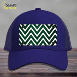 Green White Chevron Oil Rubbed Novelty License Plate Hat Mesh / Royal Blue