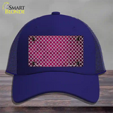 Pink White Quatrefoil Oil Rubbed Novelty License Plate Hat Mesh / Royal Blue