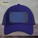 Blue White Quatrefoil Oil Rubbed Novelty License Plate Hat Mesh / Royal Blue