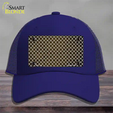 Brown White Quatrefoil Oil Rubbed Novelty License Plate Hat Mesh / Royal Blue