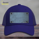 Light Blue White Quatrefoil Oil Rubbed Novelty License Plate Hat Mesh / Royal Blue