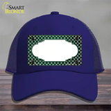 Green White Quatrefoil Scallop Oil Rubbed Novelty License Plate Hat Mesh / Royal Blue