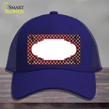 Red White Quatrefoil Scallop Oil Rubbed Novelty License Plate Hat Mesh / Royal Blue