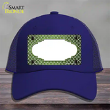 Lime Green White Quatrefoil Scallop Oil Rubbed Novelty License Plate Hat Mesh / Royal Blue