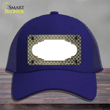 Gold White Quatrefoil Scallop Oil Rubbed Novelty License Plate Hat Mesh / Royal Blue