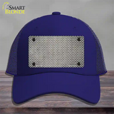 Tan White Small Chevron Oil Rubbed Novelty License Plate Hat Mesh / Royal Blue