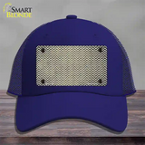 Gold White Small Chevron Oil Rubbed Novelty License Plate Hat Mesh / Royal Blue