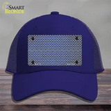 Blue White Small Chevron Oil Rubbed Novelty License Plate Hat Mesh / Royal Blue