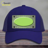 Lime Green White Small Chevron Oval Oil Rubbed Novelty License Plate Hat Mesh / Royal Blue