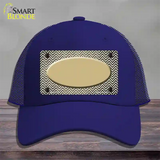 Gold White Small Chevron Oval Oil Rubbed Novelty License Plate Hat Mesh / Royal Blue