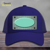 Mint White Small Chevron Oval Oil Rubbed Novelty License Plate Hat Mesh / Royal Blue