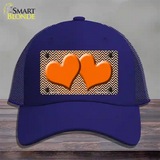 Orange White Small Chevron Hearts Oil Rubbed Novelty License Plate Hat Mesh / Royal Blue