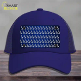 Blue White Anchor Oil Rubbed Novelty License Plate Hat Mesh / Royal Blue