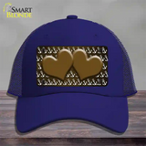 Brown White Anchor Hearts Oil Rubbed Novelty License Plate Hat Mesh / Royal Blue