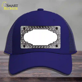 Black White Anchor Scallop Oil Rubbed Novelty License Plate Hat Mesh / Royal Blue