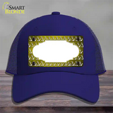 Yellow White Anchor Scallop Oil Rubbed Novelty License Plate Hat Mesh / Royal Blue