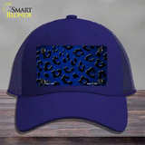 Blue Black Cheetah Oil Rubbed Novelty License Plate Hat Mesh / Royal Blue