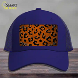 Orange Black Cheetah Oil Rubbed Novelty License Plate Hat Mesh / Royal Blue