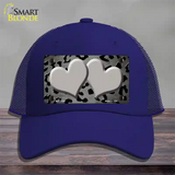 Gray Black Cheetah Hearts Oil Rubbed Novelty License Plate Hat Mesh / Royal Blue