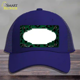 Green Black Cheetah Scallop Oil Rubbed Novelty License Plate Hat Mesh / Royal Blue