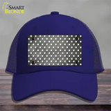 Gray White Small Dots Oil Rubbed Novelty License Plate Hat Mesh / Royal Blue