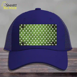 Lime Green White Small Dots Oil Rubbed Novelty License Plate Hat Mesh / Royal Blue