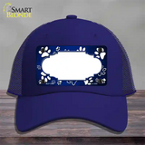 Paw Scallop Blue White Novelty License Plate Hat Mesh / Royal Blue