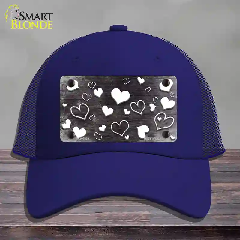 Black White Love Oil Rubbed Novelty License Plate Hat Mesh / Royal Blue