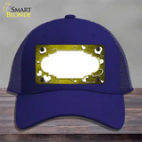 Yellow White Love Scallop Oil Rubbed Novelty License Plate Hat Mesh / Royal Blue