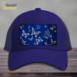 Blue White Butterfly Oil Rubbed Novelty License Plate Hat Mesh / Royal Blue