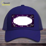 Purple White Scallop Butterfly Oil Rubbed Novelty License Plate Hat Mesh / Royal Blue