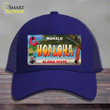 Hoaloha Hawaii State Novelty License Plate Hat Mesh / Royal Blue