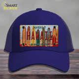 Hawaii Surfboards State Novelty License Plate Hat Mesh / Royal Blue