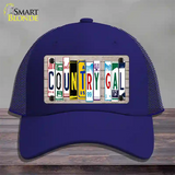 Country Gal Plate Art Novelty License Plate Hat Mesh / Royal Blue