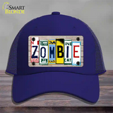 Zombie License Plate Art Wood Novelty License Plate Hat Mesh / Royal Blue