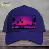 Sunset Pink Novelty License Plate Hat Mesh / Royal Blue