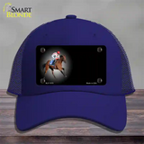 Horse Racing Offset Novelty License Plate Hat Mesh / Royal Blue