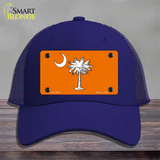 South Carolina Flag Orange Novelty License Plate Hat Mesh / Royal Blue