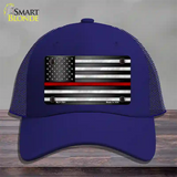 American Flag Thin Red Line Novelty License Plate Hat Mesh / Royal Blue