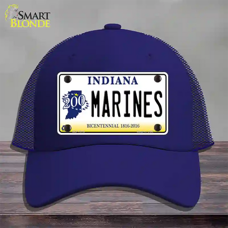 Indiana Marines Novelty License Plate Hat Mesh / Royal Blue