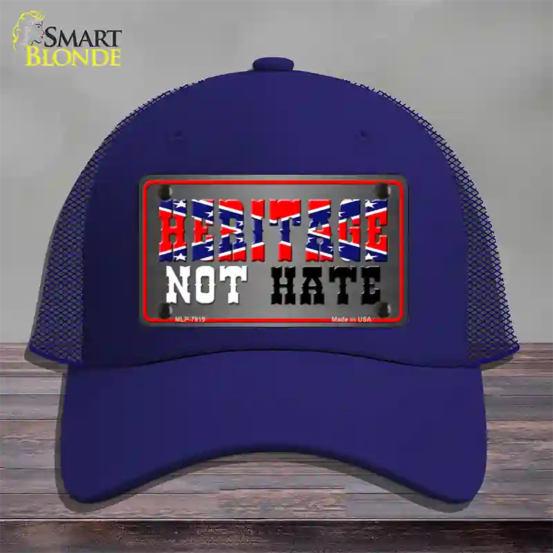 Heritage Not Hate Novelty License Plate Hat Mesh / Royal Blue