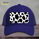 Cow Print Novelty License Plate Hat Mesh / Royal Blue