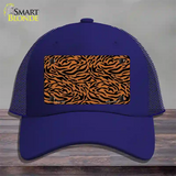 Tiger Print Novelty License Plate Hat Mesh / Royal Blue