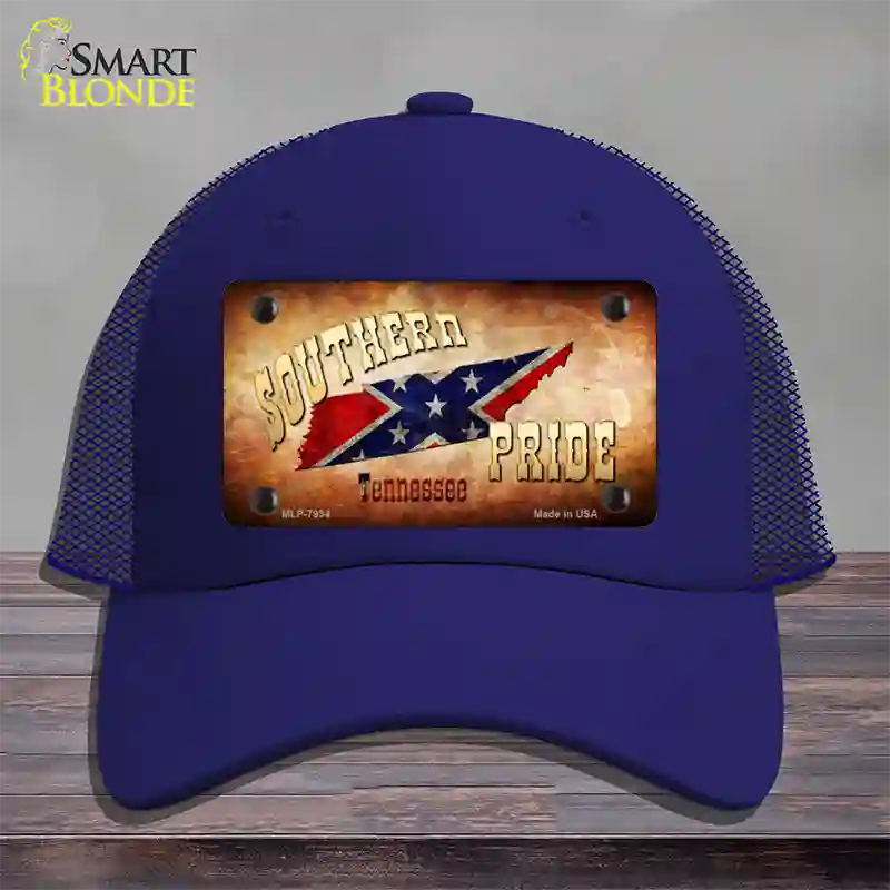 Southern Pride Tennessee Novelty License Plate Hat Mesh / Royal Blue